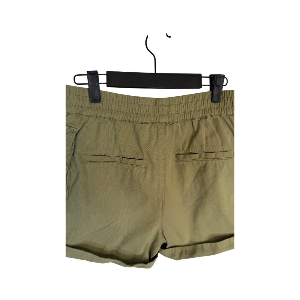 Miss Selfridge Size 6 Olive Green Cotton High-Waisted Shorts Pockets Casual - Picture 4 of 13